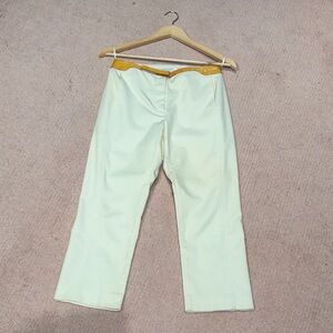 Prada 1999 cream and yellow pants